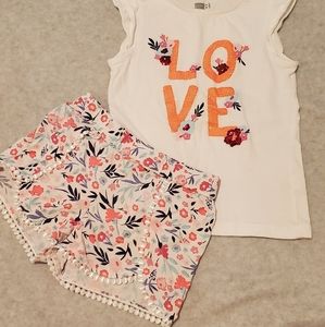 Girls Floral Love Crazy 8 Short set
